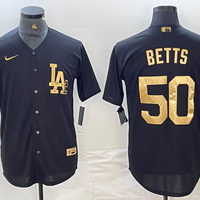Men's Los Angeles Dodgers Mookie Betts #50 Black Limited Player Jersey1