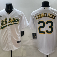 Men's Oakland Athletics Shea Langeliers #23 White Home Replica Jersey
