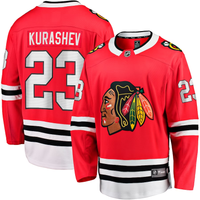 Men's Chicago Blackhawks Philipp Kurashev #23 Red Home Breakaway Player Jersey1