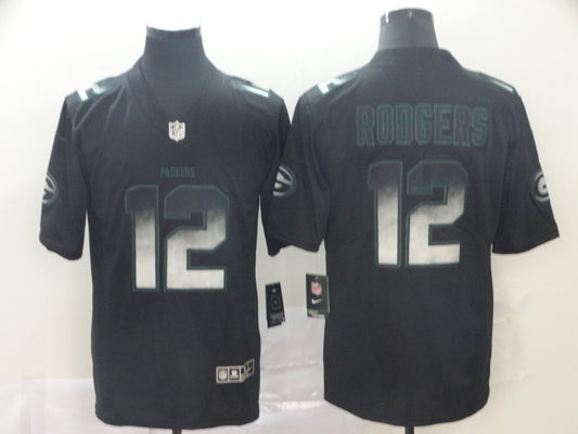 Men's Green Bay Packers Aaron Rodgers #12 Black Game Team Jersey1