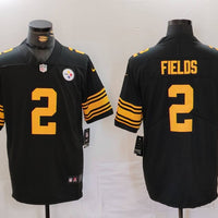 Men's Pittsburgh Steelers Justin Fields #2 Black Game Jersey1