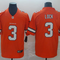 Men's Denver Broncos Drew Lock #3 Orange Game Player Jersey1