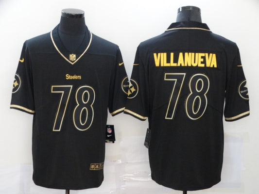 Men's Pittsburgh Steelers Alejandro Villanueva #78 Black Player Jersey1