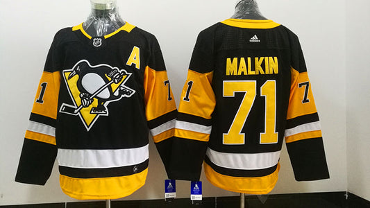 Men's Pittsburgh Penguins Evgeni Malkin #71 Black Player Jersey1