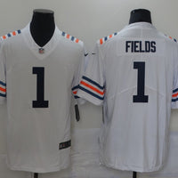 Men's Chicago Bears Justin Fields #1 White Game Jersey1