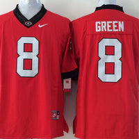Men's Georgia Bulldogs A.J. Green #8 Red Player Game Jersey