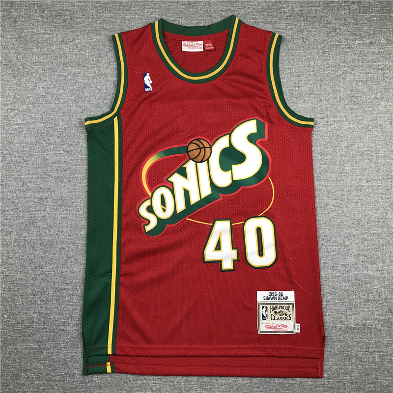 Shawn Kemp Seattle SuperSonics 1995-96 Red Hardwood Classics Swingman Jersey - JerseysFreak