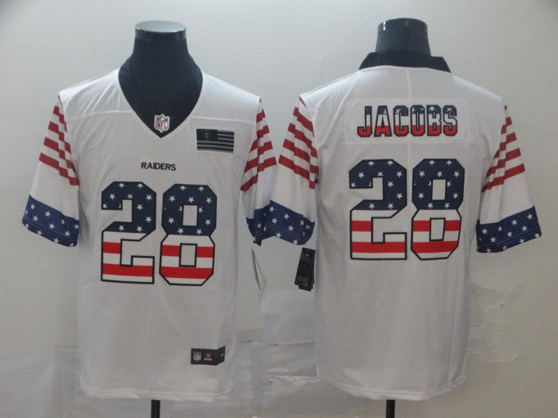 Men's Las Vegas Raiders Josh Jacobs #28 White Alternate Game Jersey1