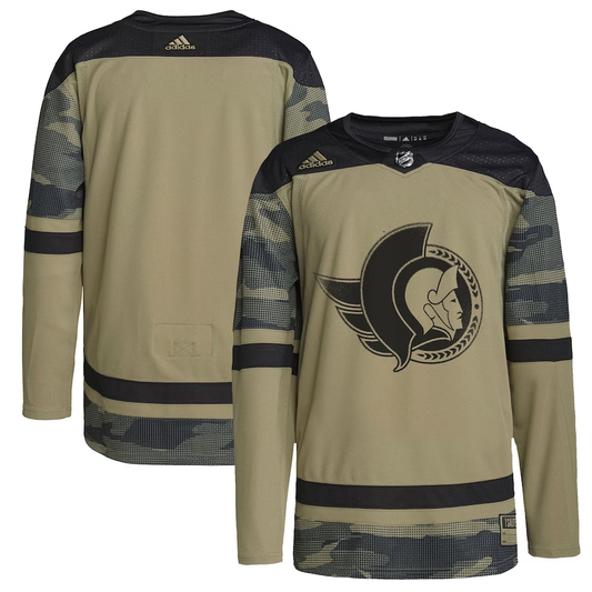 Men's Ottawa Senators Camo Logo Military Appreciation Team Authentic Practice Blank Jersey1