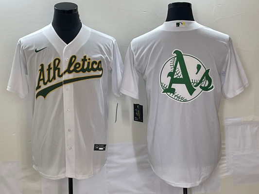 Men's Oakland Athletics White Home Replica Team Jersey1