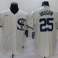 Men's Chicago White Sox Andrew Vaughn #25 Beige Replica Baseball Jersey1
