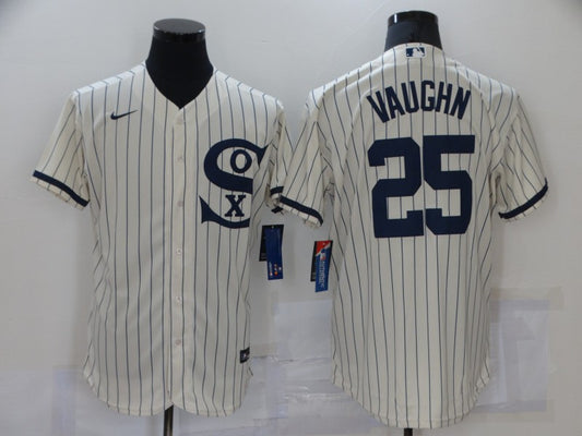 Men's Chicago White Sox Andrew Vaughn #25 Beige Replica Baseball Jersey1