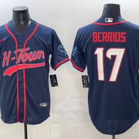 Men's Houston Texans Braxton Berrios #17 Navy Team Game Jersey