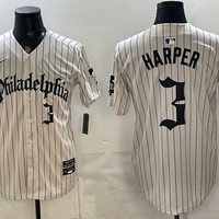 Men's Philadelphia Phillies Bryce Harper #3 Cream Replica Player Jersey