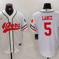 Men's San Francisco 49ers Trey Lance #5 White Game Player Jersey1