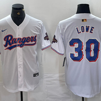 Men's Texas Rangers Nathaniel Lowe #30 White 2024 Gold Collection Limited Player Jersey1