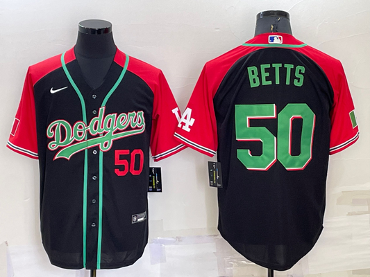 Men's Los Angeles Dodgers Mookie Betts #50 Black Alternate Game Jersey1