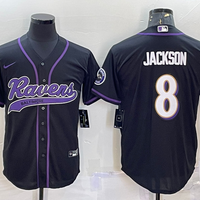 Men's Baltimore Ravens Lamar Jackson #8 Black Game Jersey1 Joint Edition