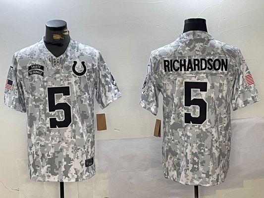 Men's Indianapolis Colts Anthony Richardson #5 Arctic Camo 2024 Salute to Service Limited Jersey1