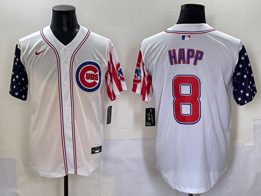 Men's Chicago Cubs Ian Happ #8 White Limited Player Jersey