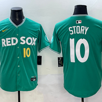 Men's Boston Red Sox Trevor Story #10 Green 2025 City Connect Limited Player Jersey