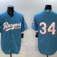 Men's Texas Rangers Nolan Ryan #34 Light Blue Player Jersey1