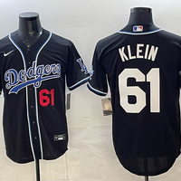 Men's Los Angeles Dodgers Clay Klein #61 Black Replica Player Jersey