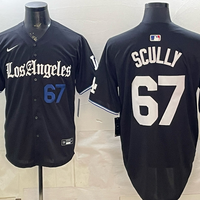 Men's Los Angeles Dodgers Vin Scully #67 Black Alternate Replica Jersey