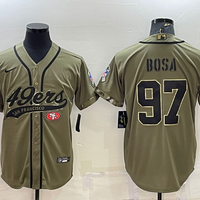 Men's San Francisco 49ers Nick Bosa #97 Olive 2022 Salute To Service Retired Player Limited Jersey1 Joint Edition