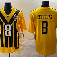 Men's Pittsburgh Steelers Aaron Rodgers #8 Gold Alternate 1933 Throwback Game Jersey