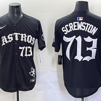 Men's Houston Astros Screwston #713 Black Team Player Jersey