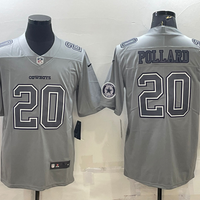 Men's Dallas Cowboys Tony Pollard #20 Gray Atmosphere Fashion Game Jersey1