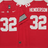 Men's Ohio State Buckeyes Treveyon Henderson #32 Red Game Jersey