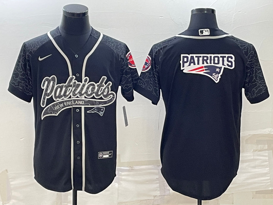 Men's New England Patriots Black RFLCTV Limited Jersey1