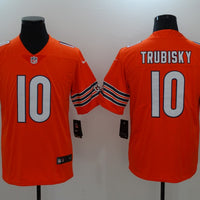 Men's Chicago Bears Mitch Trubisky #10 Orange Game Jersey1