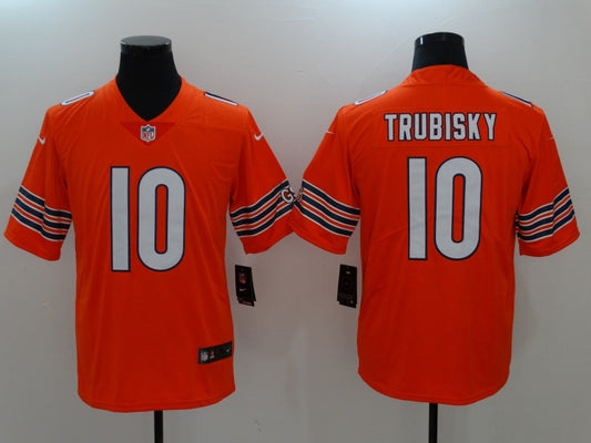 Men's Chicago Bears Mitch Trubisky #10 Orange Game Jersey1