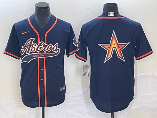 Men's Houston Astros Navy Alternate Replica Jersey1 Joint Edition