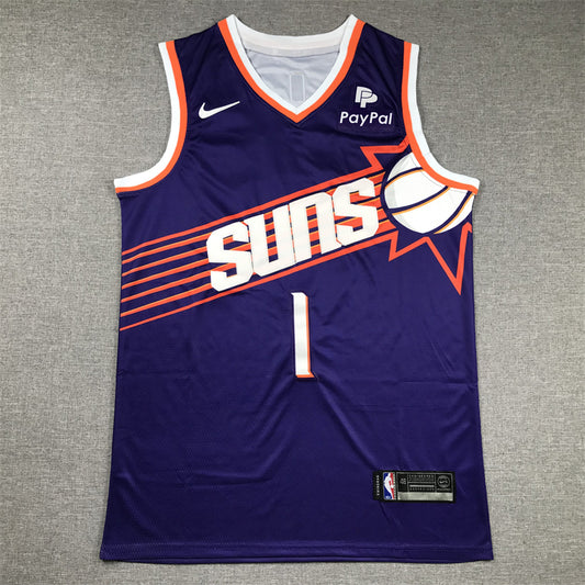 Men's Phoenix Suns Devin Booker #1 Purple 2023/24 Fast Break Replica Jersey1 - Icon Edition