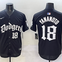 Men's Los Angeles Dodgers Yoshinobu Yamamoto #18 Black Alternate Game Jersey
