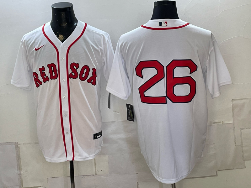 Men's Boston Red Sox Wade Boggs #26 White Replica Player Jersey