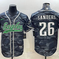 Men's Philadelphia Eagles Miles Sanders #26 Grey Camouflage Game Jersey1 Joint Edition