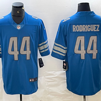 Malcolm Rodriguez #44 Detroit Lions Blue Game Player Jersey - JerseysFreak