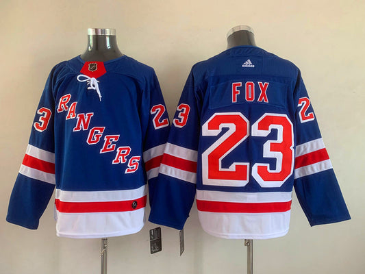 Men's New York Rangers Adam Fox #23 Blue Player Game Jersey1