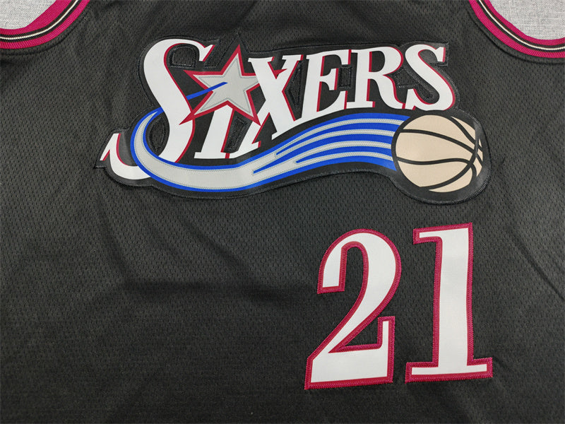 Men's Philadelphia 76ers Joel Embiid #21 Black Swingman Jersey - Classic Edition