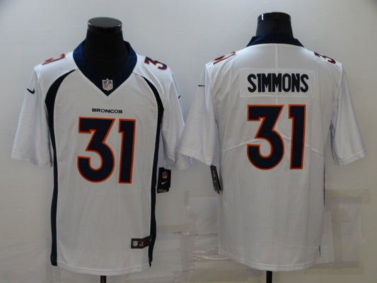 Men's Denver Broncos Justin Simmons #31 White Game Jersey1