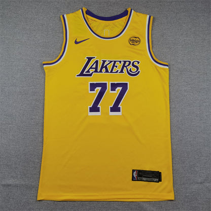 Men's Los Angeles Lakers Luka Doncic #77 Gold Swingman Jersey1 - Icon Edition