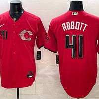 Men's Cincinnati Reds Andrew Abbott #41 Red 2026 City Connect Stadium Jersey