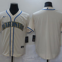 Men's Seattle Mariners Beige Replica Blank Jersey1