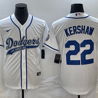 Men's Los Angeles Dodgers Clayton Kershaw #22 White Player Jersey1 Joint Edition