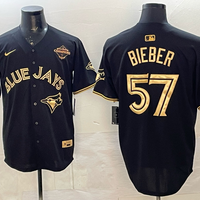 Men's Toronto Blue Jays Shane Bieber #57 Black Player Jersey